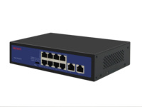 Switch Jaringan HEDY Standard Poe 8-Port 10/100Mbps 2 Port Uplink Proteksi Lonjakan Arus Common-Mode 6KV Mode VLAN/WATCH DOG/STANDAR