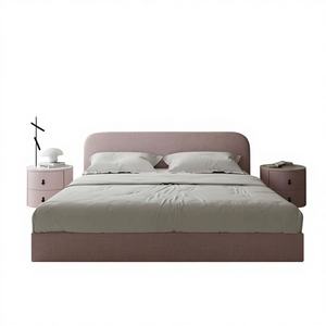 <span class=keywords><strong>Cama</strong></span> Moderna y Acogedora JINS con Estructura de Madera Tapizada Suave, Diseño Elegante y Contemporáneo - Product Image 2