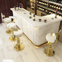 Barhocker Gold Style Edelstahl Messing Vintage Bar Möbel Bar Stuhl Gewerbe möbel Modernes Kunstleder