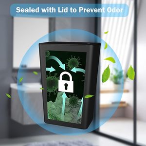 ベッドルーム、オフィス、デスク/キャビネットの下にフィットする<span class=keywords><strong>3</strong></span>パックの浴室の小さなゴミ箱、ふた付き10Lスリムゴミ箱、ポップアップふた付き - Product Image 4