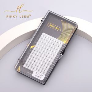 Pinky Leem Custom Logo Matte Natural Black Premade Faux Mink <b>Fans</b> Eyelashes Short Steam Lashes Tray <b>Pre</b> <b>Made</b> Extension <b>Fans</b> - Product Image 6