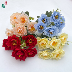Peonía Artificial de Seda, Flor de Peonía Multicabeza con Tallo Pequeño, Hecha a Mano, Decoración para el Hogar, Adorno para Bodas - Product Image 2