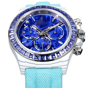 Montre de luxe haut de gamme en saphir avec surface transparente pour visualiser le mouvement, montre exclusive pour les événements formels - Product Image 2