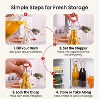 Bouteilles en verre à bouchon basculant transparentes pour boissons, bière, vin, eau – 100ml, 150ml, 250ml, 500ml, 1000ml
