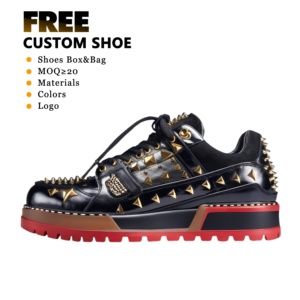 Chaussures décontractées à lacets pour hommes, femmes et enfants, en cuir véritable, respirantes, avec logo personnalisé, marque sportive, designers célèbres - Product Image 1
