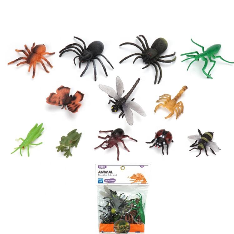 Cheap Eco-Friendly PVC Plastic Toy Models 12PCS Mini Insect Set