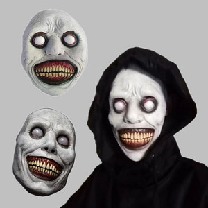 <span class=keywords><strong>Maschera</strong></span> di Halloween da Demone Spaventosa e Realistica in Lattice Naturale con Occhi Bianchi Raccapriccianti per Cosplay - Product Image 3