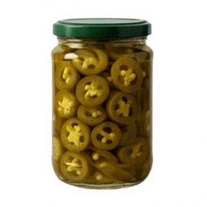 พริกฮาลาปปิโนสีเขียวหั่นชิ้นในน้ำเกลือ ผักดองแบบเผ็ดในขวดโหล - Product Image 1