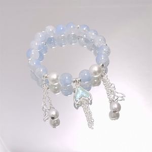 Pulsera de cuentas de cristal craquelado con diseño de cola de pez Fantasy Popcorn, joyería de cuentas para mujer, pulseras de cristal, brazaletes para niñas - Product Image 5