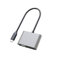 Station d'accueil USB-C 4-en-1 HDTV 4K30Hz VGA 1080p 60Hz Double Affichage PD100W 85W USB 3.0 5Gbps Aluminium pour Ordinateur Portable Téléphone TV