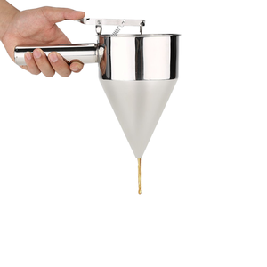 Aço inoxidável Pancake Batter Dispenser Funis com Suporte Cozinha Baking Funil Pistão Funil para Waffles Cupcakes Fazendo Ferramenta - Product Image 1
