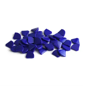 Синтез синего стекла, драгоценные камни, размер, оптовая продажа, высокое качество, веерообразные двухсторонние плоские режущие драгоценные камни, темно-синее стекло