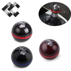 Factory Sales 6 SPEED Universal Car Aluminum Custom Handles Stick Hand Gear Lever Carbon Fiber Gear Shift Knob