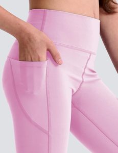 Pantaloni da Yoga neri alla caviglia da ragazza OEM con <span class=keywords><strong>Leggings</strong></span> sportivi a modello solido con tasche con Logo a metà vita per bambini - Product Image 4