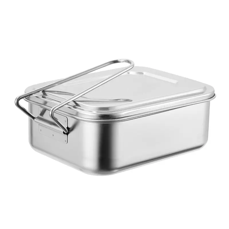 Boîte à lunch en acier inoxydable à 2 compartiments avec serrure Boîte à lunch Bento