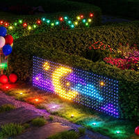 Guirlandes lumineuses intelligentes pour extérieur, 4 pieds x 10 pieds, 600 LED RGB&IC avec application/télécommande, modes DIY, lumières en maille imperméables