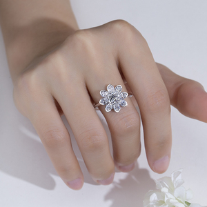 Anillo de Compromiso Messi Jewelry MSR-2144 con Diamante Cultivado en Laboratorio de Corte Pera de 18k - Product Image 6