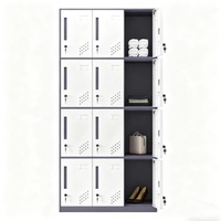 Armoire de laboratoire en acier à 9 portes, casier de rangement métallique avec serrure à combinaison et serrure à clé pour vestiaires du personnel