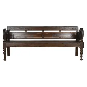 Banc en teck massif 196x68x82 75:00 Sculpté - Product Image 4