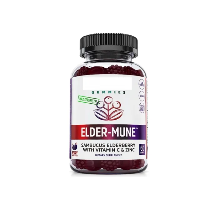 Elderberry Gummies 3 IN 1 destek 125 mg Elderberry 50% DV çinko 150% DV C vitamini