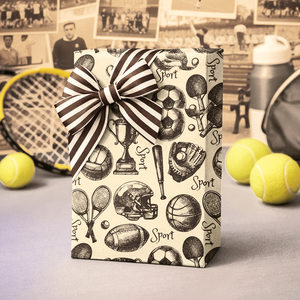 Sport-Themed Wrapping <b>Paper</b> Roll With Trophies Balls Bats <b>Pattern</b> Eco-Friendly Art <b>Paper</b> Double Side Coated for Gift Crafting - Product Image 2
