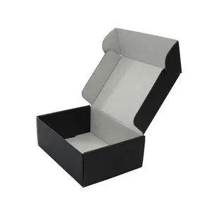 이중 회색 보드 골판지 종이팩 럭셔리 블랙 우송료 상자 의류 포장 상자