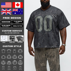Camiseta Deportiva KingSen para Hombre, Estilo Vintage, Camuflaje, Malla, Oversize, Estampado Desgastado, Cuello en V, Manga Corta, Ropa Casual - Product Image 2