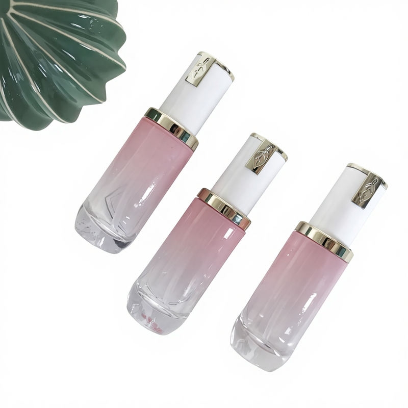 Pearl White Glass Bottle Cosmetic Packaging