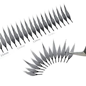 Nouvelles extensions de cils en grappe, style Comic Tower Cartoon Tip, naturelles, denses, super douces, effet aile, à tige unique, pour un look beauté, inclinées et volantes - Product Image 5