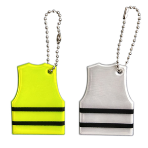Veiligheidsvest-Vormige Reflecterende Sleutelhanger Sleutelhanger Rugzak Hanger Met Reflecterend Materiaal Voor Schooltas Veiligheidsvest Reflectoren - Product Image 3