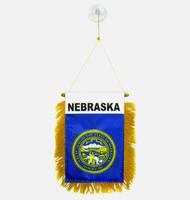 Bendera Gantung Jendela Montana, Bendera Mini Mobil, Spanduk Dekorasi Kaca Spion dengan Suction Cup & Spanduk Rumbai Emas