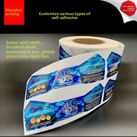 Autocollants adhésifs transparents dorés personnalisés, imperméables, imprimés en UV, estampage à froid, papier cuivre, rouleau, emballage de mascara, 100 pièces