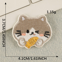Étiquette brodée sur ordinateur, motif chien de dessin animé original et mignon, autocollant brodé, patch pour accessoires vestimentaires, autocollant en tissu
