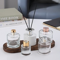 Diffuseur de parfum d'ambiance en verre transparent avec bouchon à vis en aluminium – 100 ml, 120 ml, 200 ml – Luxe et nature