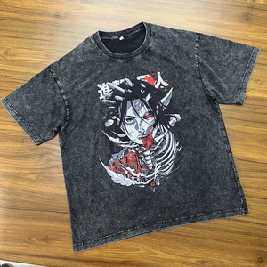 Drop Shoulder Mens <span class=keywords><strong>Anime</strong></span> T Shirt Stone Washed Oversized Cotton Vintage Acid Wshed T Shirts - Product Image 3