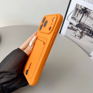 Funda Protectora de TPU Suave con Ranura para Tarjetas para <span class=keywords><strong>iPhone</strong></span> 17 <span class=keywords><strong>Pro</strong></span> 17 Air 14 15 <span class=keywords><strong>Pro</strong></span> <span class=keywords><strong>Max</strong></span> 16 Plus, Funda Tipo Cartera con Cubierta para Cámara - Product Image 2