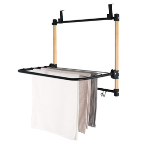 Estante de secado de ropa plegable que ahorra espacio, colgador de estante colgante trasero para puerta con 4 ganchos, estante secador de ropa - Product Image 1