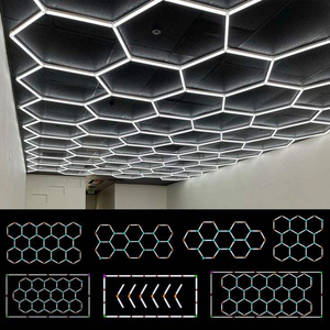 Lampadario a Sospensione LED Esagonale Moderno Dimmerabile, Lampade a Sospensione in Acrilico, Stile <span class=keywords><strong>Semplice</strong></span>, Installazione Sospesa - Product Image 4