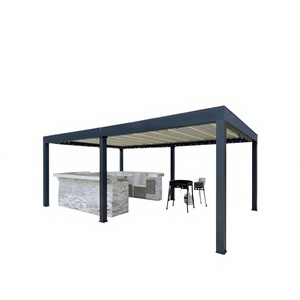 Pérgola Retráctil Motorizada Moderna Personalizada 3x4 4x4, Ecológica, Fácil de Montar, de Aluminio con Recubrimiento en Polvo para Exteriores - Product Image 1