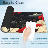 Grand tapis de souris de jeu personnalisable Sea Waves avec base antidérapante et bord cousu Tapis de souris pour clavier d'ordinateur pour le travail de bureau