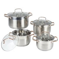 Grosir kualitas tinggi antilengket baja nirkarat panci Set 4 buah Set Pot memasak dapur cor besi peralatan masak panci Set