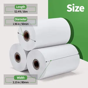 High Quality 100% Virgin Wood Pulp 80x80 Thermal Printer Paper Rolls Thermal Paper