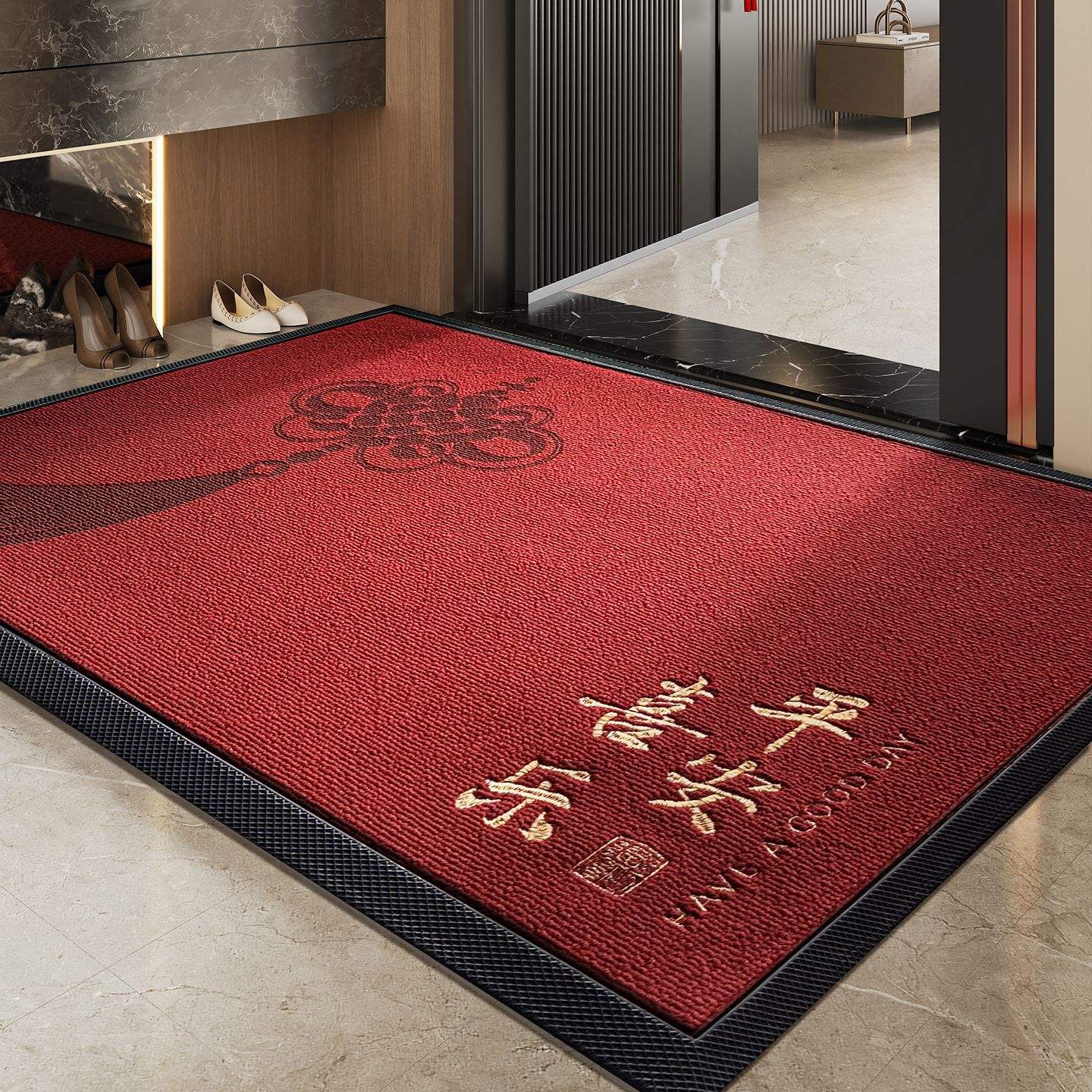 Noeud chinois - paix et joie - rouge