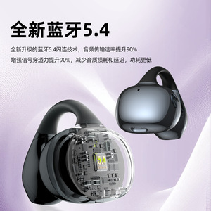 TS20 Earclip <b>Bluetooth</b> Earphones Dynamic Mic Touch Control Wireless Sports Headphones Type C Charging AAC Codec - Product Image 4