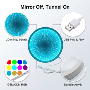 Factory Price Customized LED <b>Makeup</b> <b>Mirror</b> Infinity Tunnel Effect Art Deco Design Freestanding Decorative <b>Light</b> <b>for</b> Commercial - Product Image 2