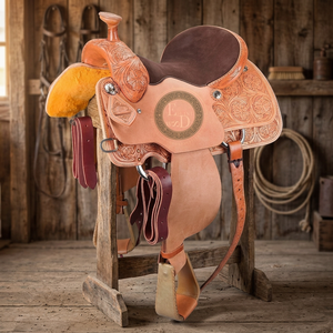 Harnais de performance en cuir véritable Western DD de qualité supérieure pour le barrel racing et le rodéo, personnalisable, léger et confortable pour chevaux de spectacle - Product Image 2