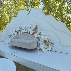 LEDA Modern Simple Events Decor White Pvc Wave Shape Display Wall <b>Stand</b> for Wedding - Product Image 3