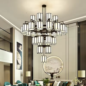 Lámpara LED de cristal de lujo de diseño personalizado con colgante de oro para decoración de Villa - Product Image 3