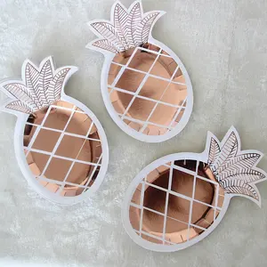 8 Cái/gói Rose Gold Dứa Giấy Dùng Một Lần Bánh Tấm Wedding Birthday Party Bộ Đồ Ăn Trang Trí Đảng Nguồn Cung Cấp