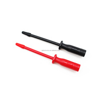 Qianjia QJTP009 Sonde d'instrumentation à connecteur de douille 4 mm, entièrement isolée, en acier inoxydable avec capuchon, crochet de test 10A 20.164